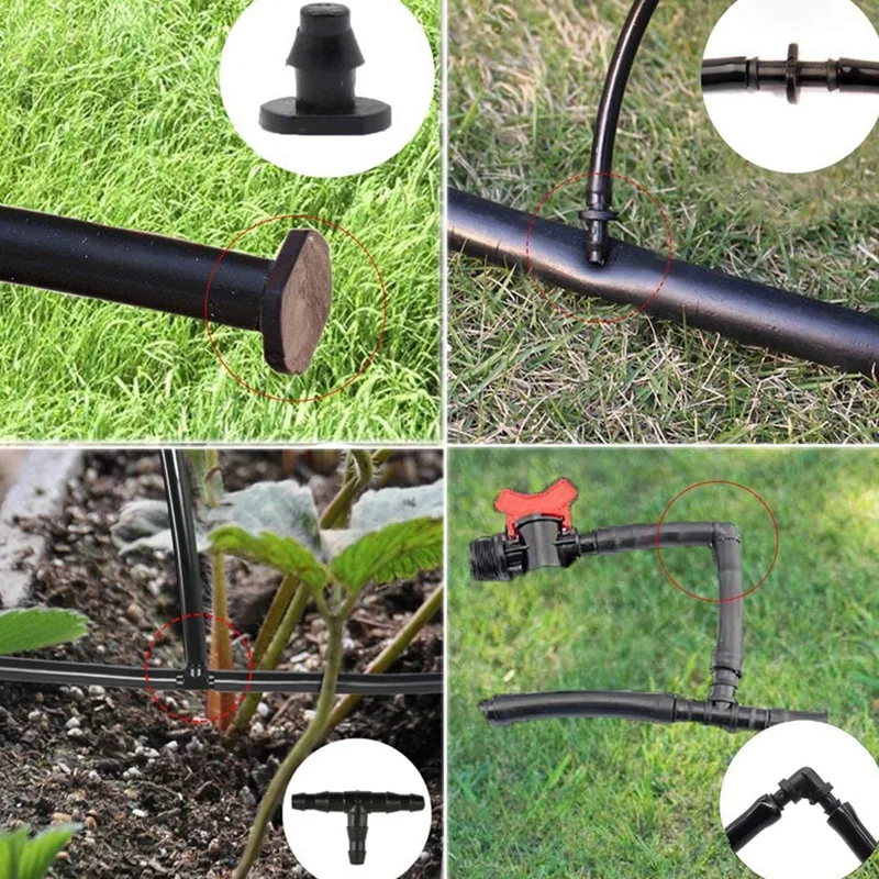 

Irrigation Fittings Kit Drip Irrigation Barbed Connectors for 1/4-Inch Flower Vegetable Garden Lawn Hose Connectors