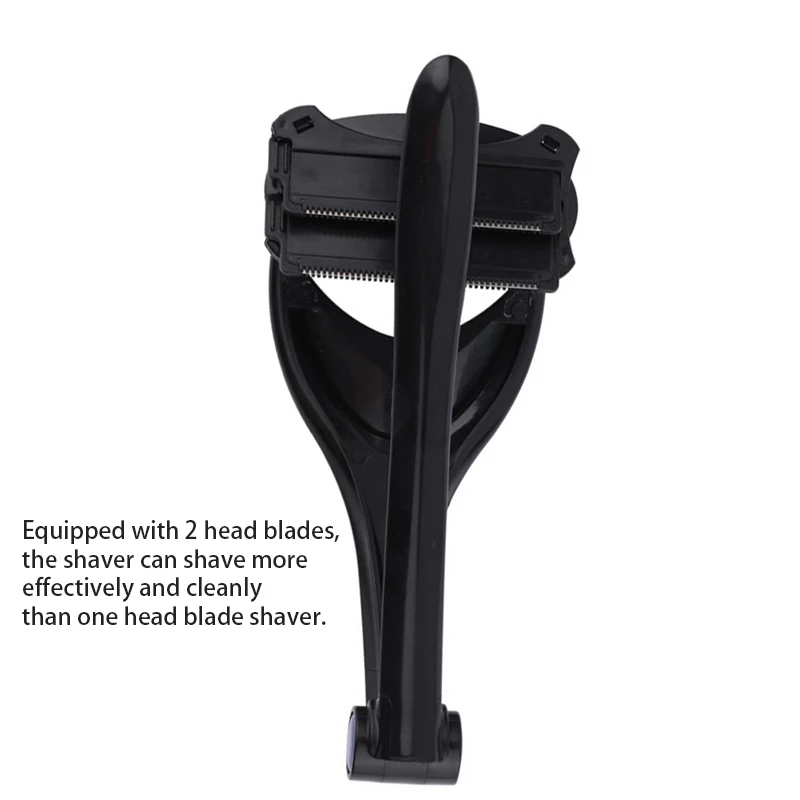 

Men Two Head Blade Back Hair Shaver Trimmer Whole Body Leg Hair Razor Long Handle Hair Removal Razors Tool Black