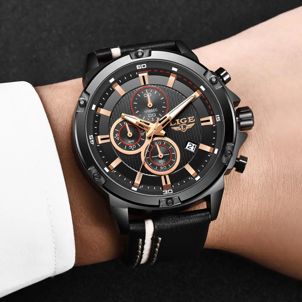 Мужские часы 2020 мужские роскошный бренд подарок бизнес кожа кварцевые наручные
