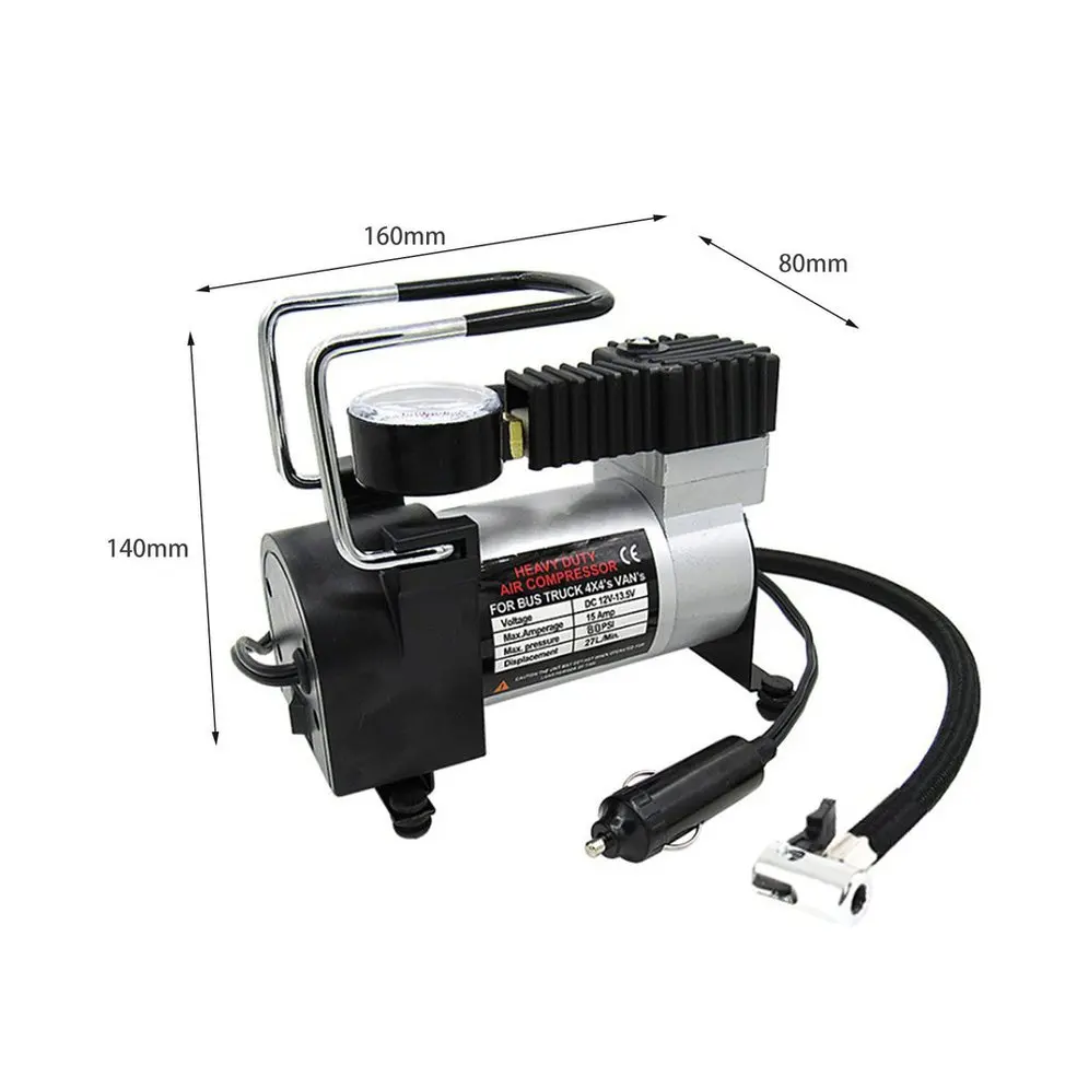 

Portable Super Flow DC 12V 80PSI Metal Air Compressor Tyre Inflator Car Air Pump Vehicle Pump Electric Pressure Gauge