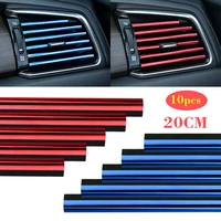 10x 20cm air conditioner air outlet decoration bright strip auto car accessories trim sticker decal universal redbluesilver