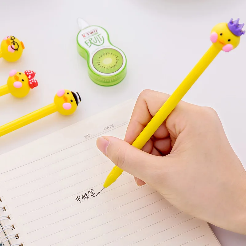 20 шт милые Мультяшные защитный блоки для маленькой желтой уткой гелевая ручка 0 5