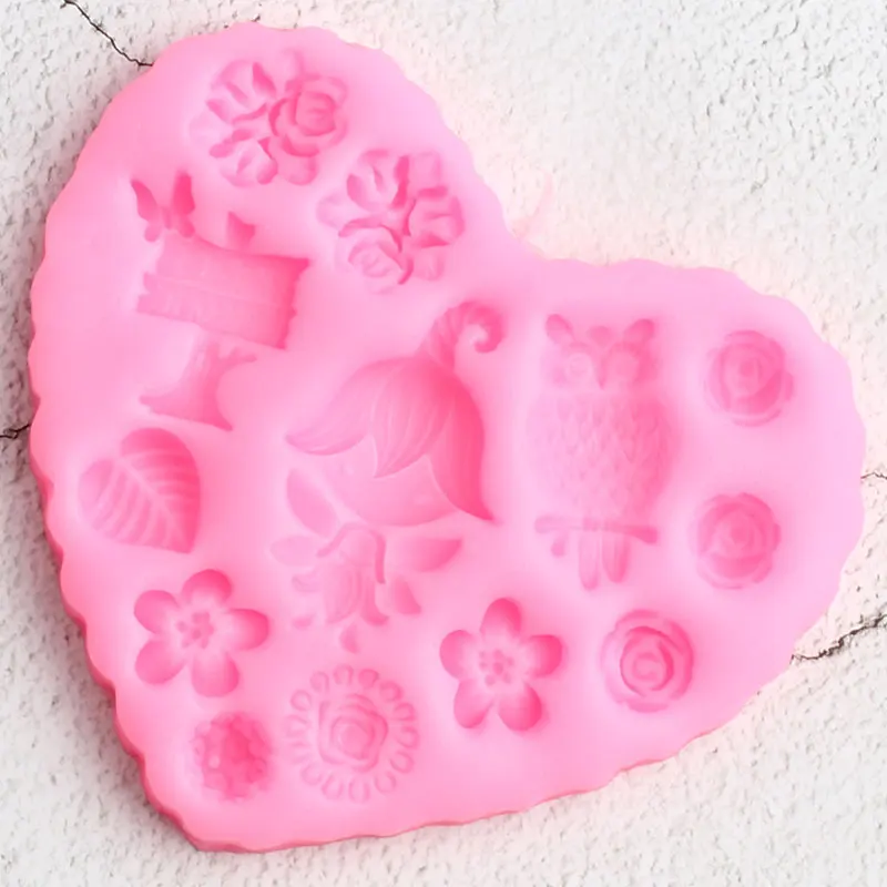 Силиконовые формы для украшения торта в виде цветов сказочный сад детский день