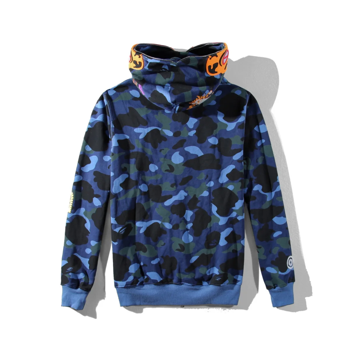 

Bappe Sweatshirt Winter Embroidered Brushed Casual Camouflage Coat Zip Up High Street Harajuku Men Clothing