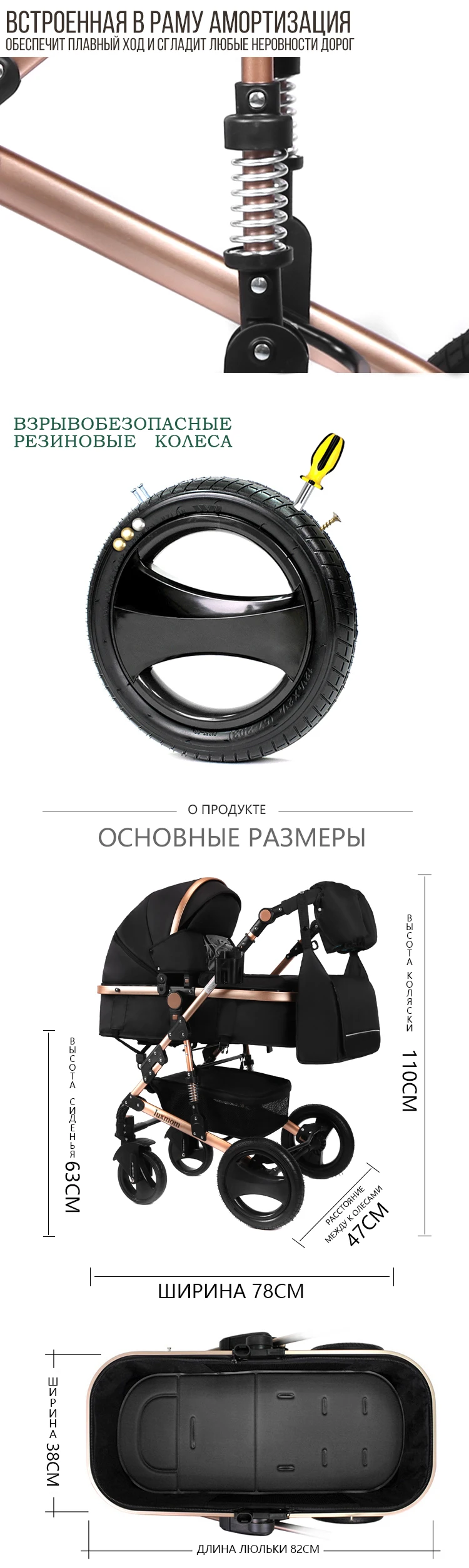 LUXMOM/детская коляска 2в1, двунаправленная, высокое качество, амортизатор, подарок для мамы, рюкзак, Россия