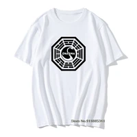 american tv play series lost dharma initiative t shirt fitness cotton short sleeve fans t shirts tops tees camisetas masculinas