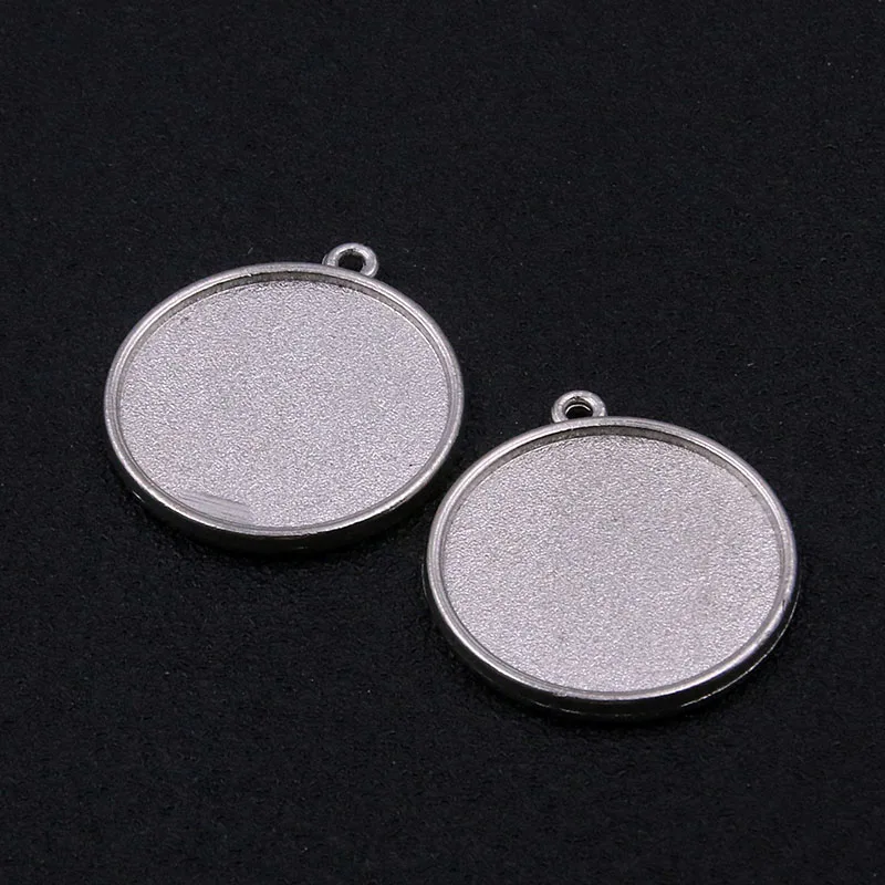 

10Pcs 25mm Round Charms Double Sided Cabochon Base Setting Connector Pendant DIY Jewelry Necklace Bracelet Making