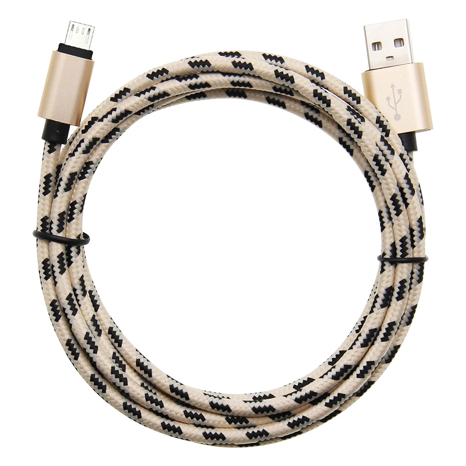 Оптовая продажа 1 м 3 фута текстильный V8 Micro USB кабель для зарядки и передачи данных