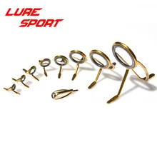 LureSport KW guide MN 9pcs Guide set Gold Steel frame sic ring rod guide Rod Building component Repair DIY Accessory