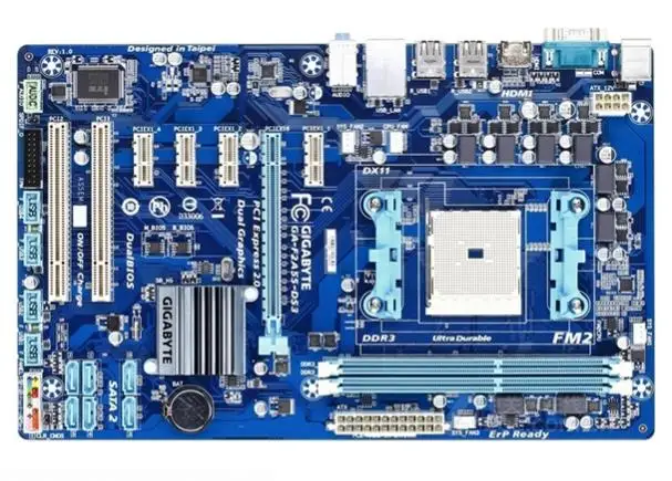 Gigabyte GA-F2A55-DS3 100% оригинальная б/у материнская плата DDR3 FM2 F2A55-DS3 интегрированная