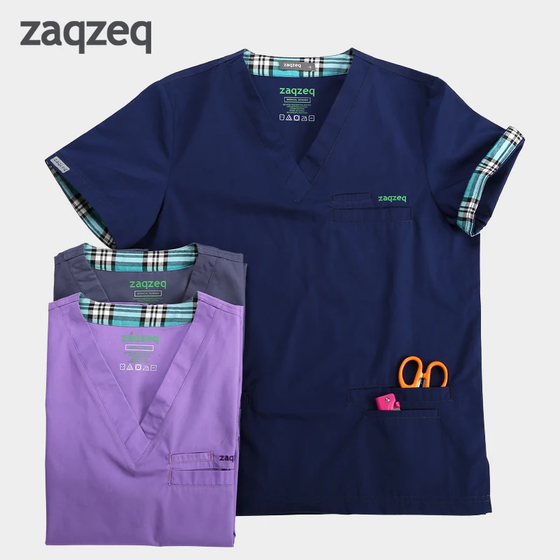 

Professional Uniform Women and Man ScrubsMedical Uniform Women and Man Scrubs Set Medical Scrubs V-Neck Top and Drawstring Pants