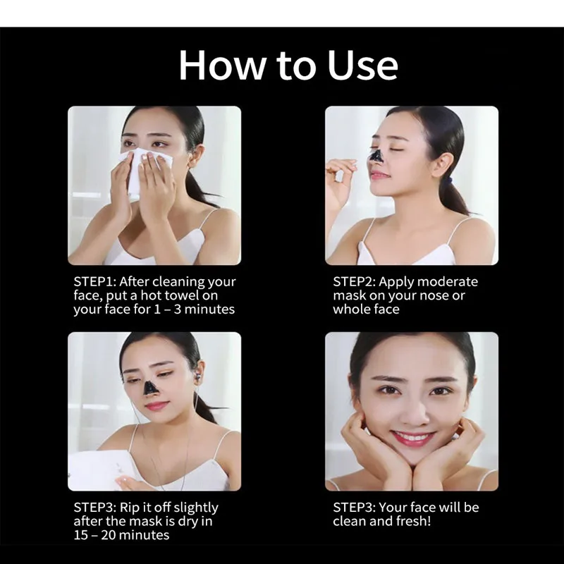 

Blackhead Remover Nose Black Mask Face Care Mud Acne Treatment Peel Off Mask Pore Strip Peel Mask Oil Control Skin Care