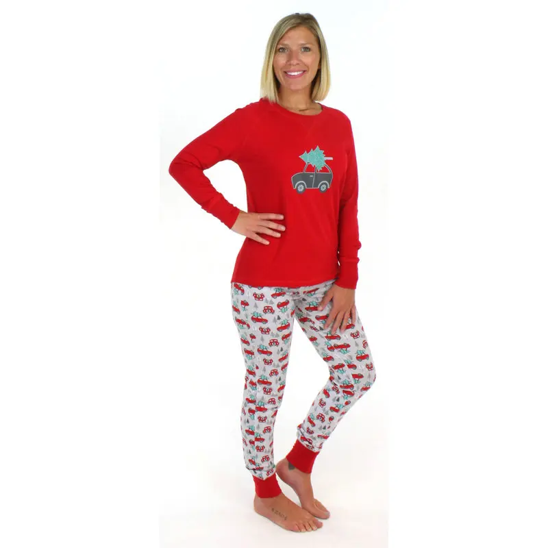 2019 рождественские пижамы для всей семьи топы с длинными рукавами и круглым