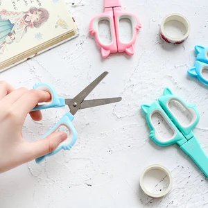 Симпатичные бумажные портативные канцелярские товары для скрапбукинга Детская безопасность Мини Ножницы школьные офисные принадлежности