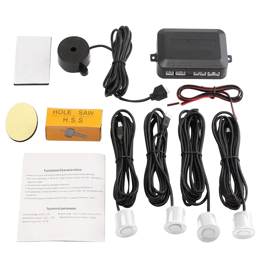 LED Display Car Parking Sensors 4 Radars Kits 22mm Ultrasonic Monitor Detector System Automobile Security Alert System