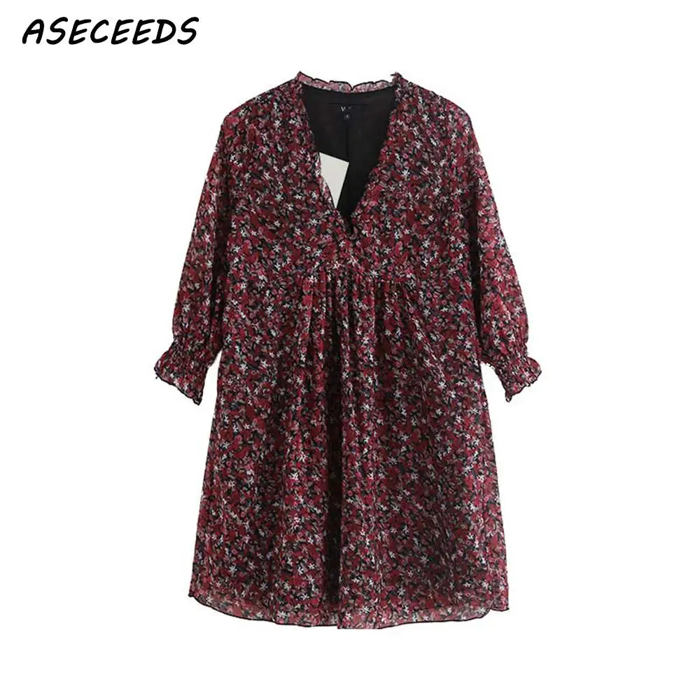 2019 винтажное платье с цветочным рисунком женское сексуальное элегантное черное