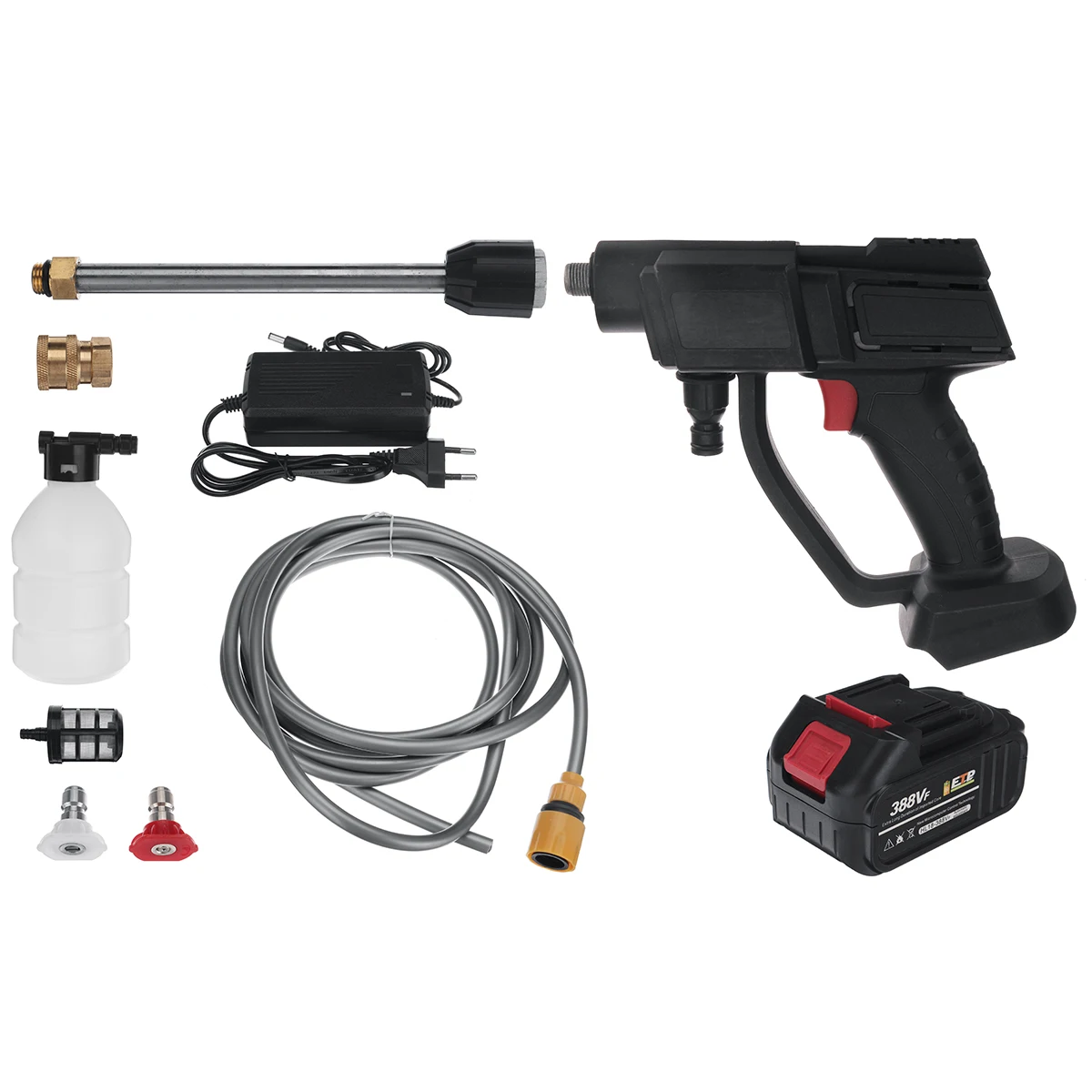 Скидка Портативный беспроводной мойщик высокого давления для автомобиля, 600 Вт, 24 В, мойщик с водяным распылителем, пеногенератор для батареи Makita