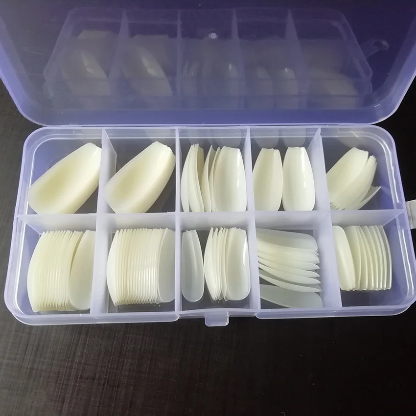 Накладные ногти акриловые накладные форма гроба стилеты полное покрытие