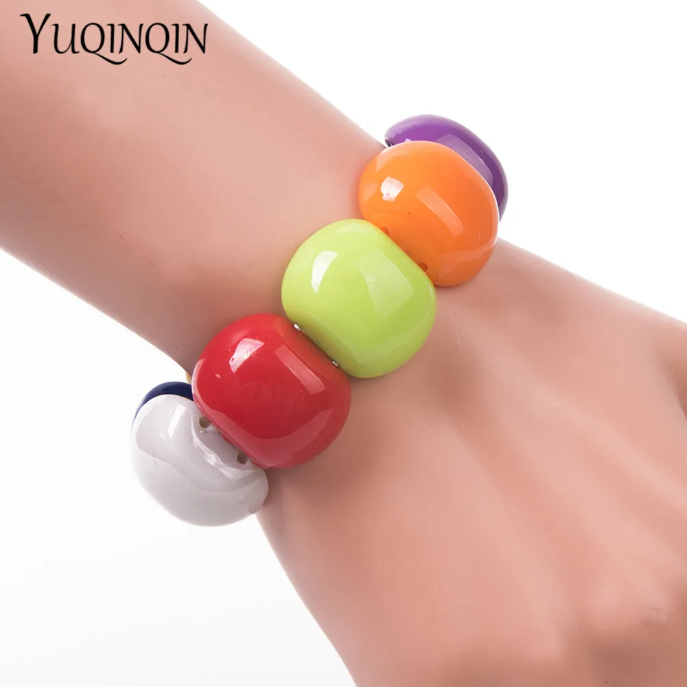 Женские браслеты регулируемые с подвесками дизайнерские из акриловой смолы