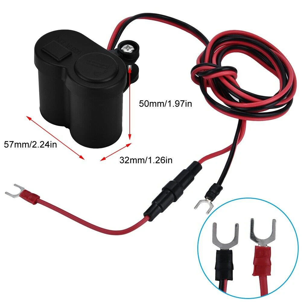 12V 24V водонепроницаемый мотоцикл USB зарядное устройство разветвитель