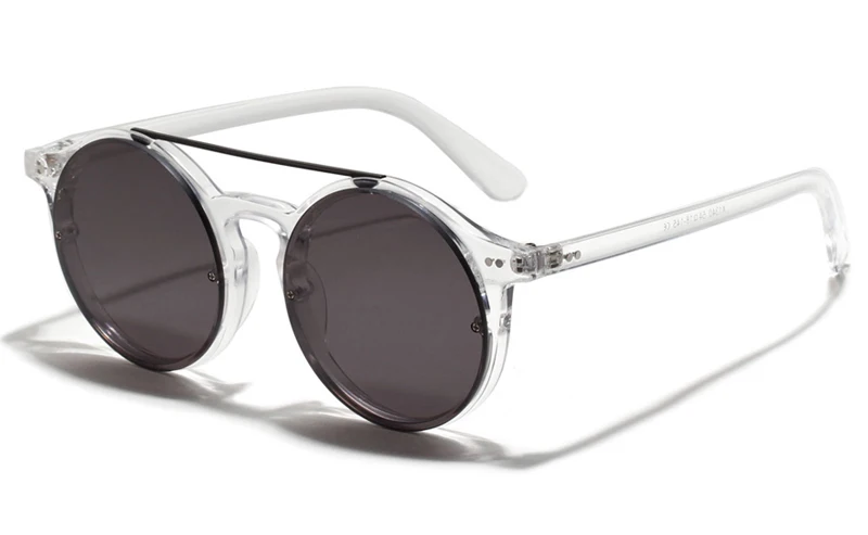 clear with black Peekaboo, Ретро стиль, круглые солнцезащитные очки, корейский стиль, коричневая прозрачная оправа,, очки для женщин, Ретро стиль, солнцезащитные очки для мужчин, uv400 - Цвет линз: clear with black