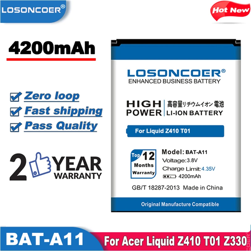 Фотоаккумулятор LOSONCOER 4200 мАч для Acer Z410 T01 Z330|Аккумуляторы мобильных телефонов| |