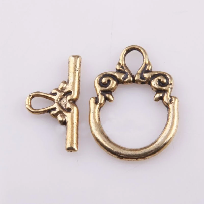 30 комплектов тибетский серебристый цвет декоративный узор застёжка тогл для