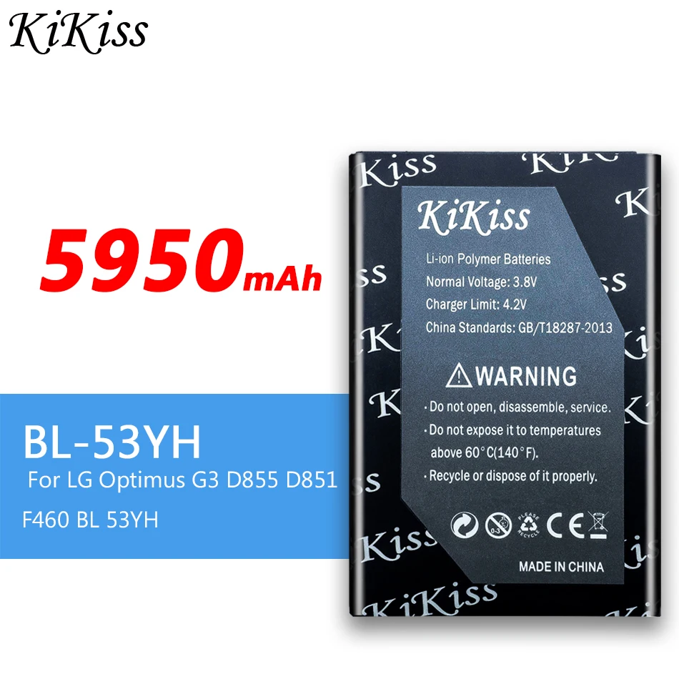 KiKiss BL 51YF/53YH/54SH/49SF Батарея для LG Optimus G3 G4 G3s G3C G4C G4S D724 D855 H815 H840 BL-54SH BL-51YF BL-53YH - Цвет: G3 BL-53YH 5950mAh