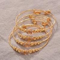 4pcs 24k butterflyafrican arab gold color bangles for kids children jewelry bangles newborn baby cute bracelets gifts