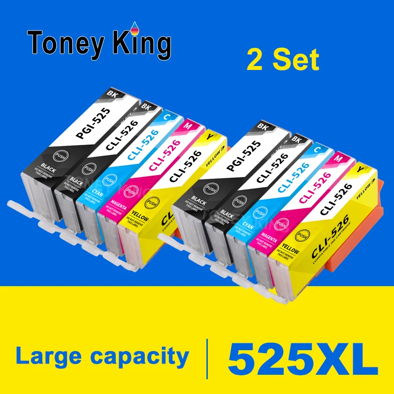 

Toney King совместимый PGI 525 CLI 526 картриджи для принтеров Canon PIXMA IP4850 MG5150 MG5250 MX885 MX895 PGI525 CLI526