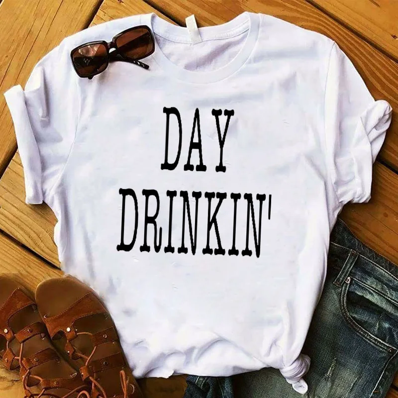 

Women Lady T Shirt Drinks Well with Others Print Tshirt Ladies Short Sleeve Tee Shirt Women Female Tops Clothes Graphic T-shirt