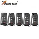 XHORSE XKTO10EN для Toyota Стиль (Flip-4BTN) проводной универсальный пульт брелок 4 кнопки для VVDI ключ инструмент (на английском языке)-5 шт.