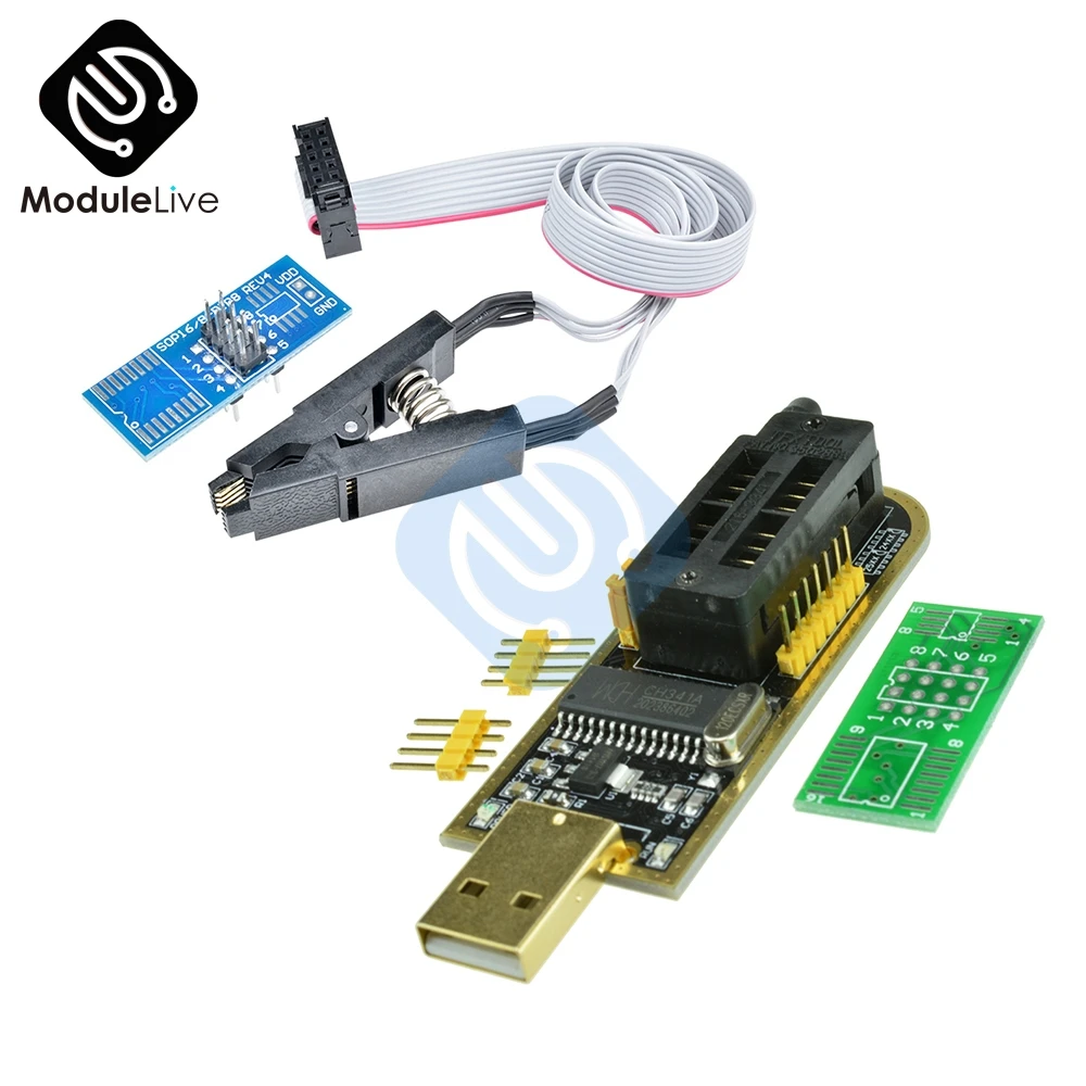 CH340G CH341 24 25 серия EEPROM Flash BIOS USB программатор SOP8 SOIC8 SOP Формат Флэш чип зажим для
