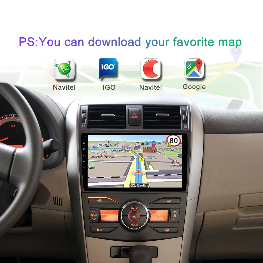 Автомагнитола 9 дюймов Android 1 GPS для Toyota Corolla E140 150 20007 2008 2009 2010 2011 2012 2013 | Автомобили и