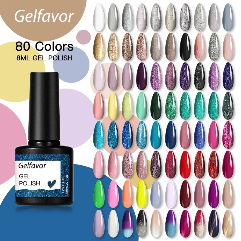 

Gelfavor Nail Gel polish 8ml Varnish Hybrid Manicure Set For Nail Art Semi Platinum Painting UV LED Lamp Nails Gel polish
