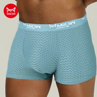 miiow 1pcs ins polyester sexy men underwear man boxer underpants low waist trunks mens panties bxoers shorts under wear