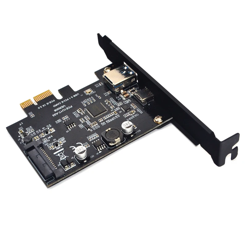 SuperSpeed USB 3 1 Type C + 0 PCI-Express Расширительная карта Riser 15pin SATA разъем питания PCIE X1 адаптер