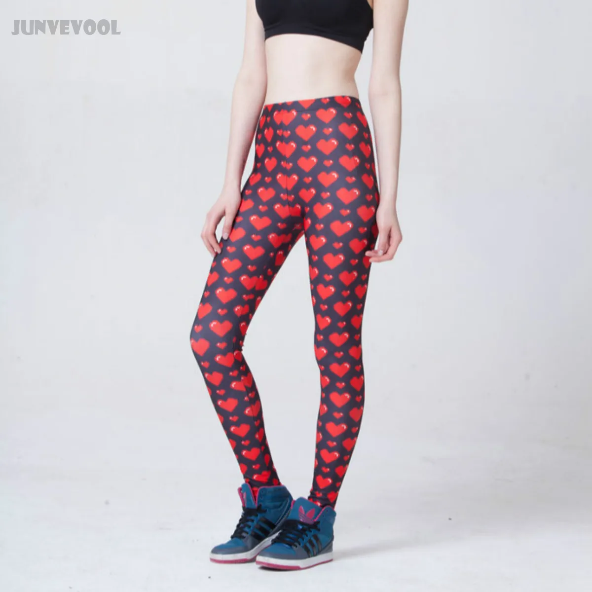 Леггинсы женские с принтом в виде сердца креативные винтажные пикантные брюки