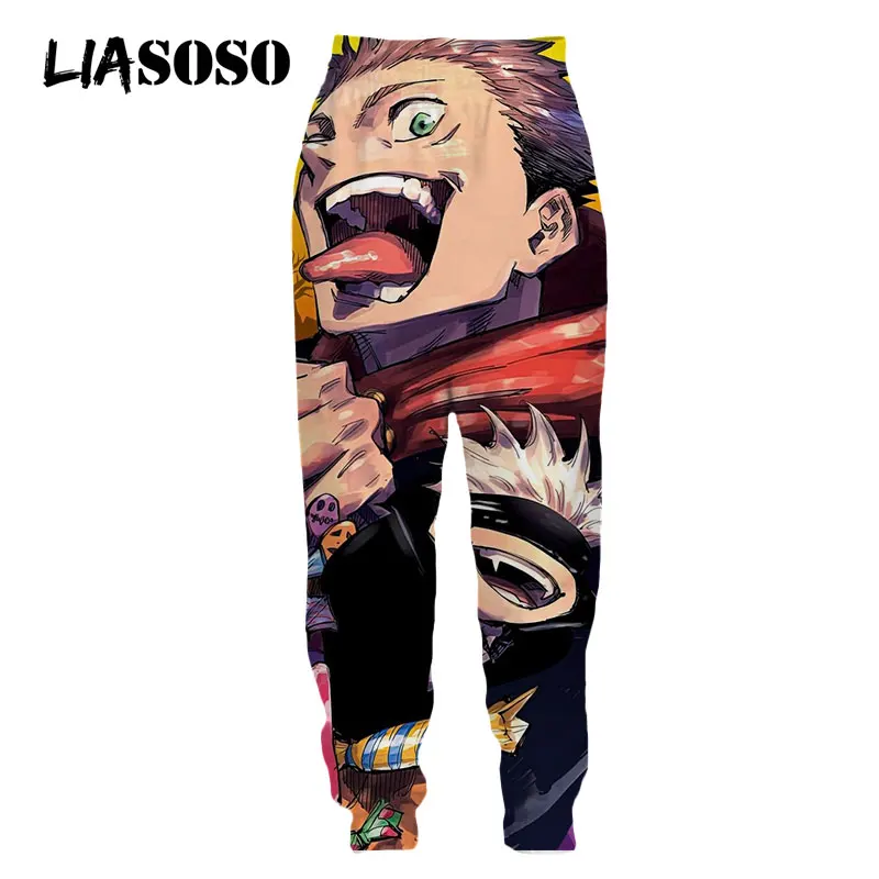 

LIASOSO Anime Pant Jujutsu Kaisen Tongue Joggers Sweatpants Streetwear Fashion Trousers Harajuku Sweat Pants Men Women 3D Print