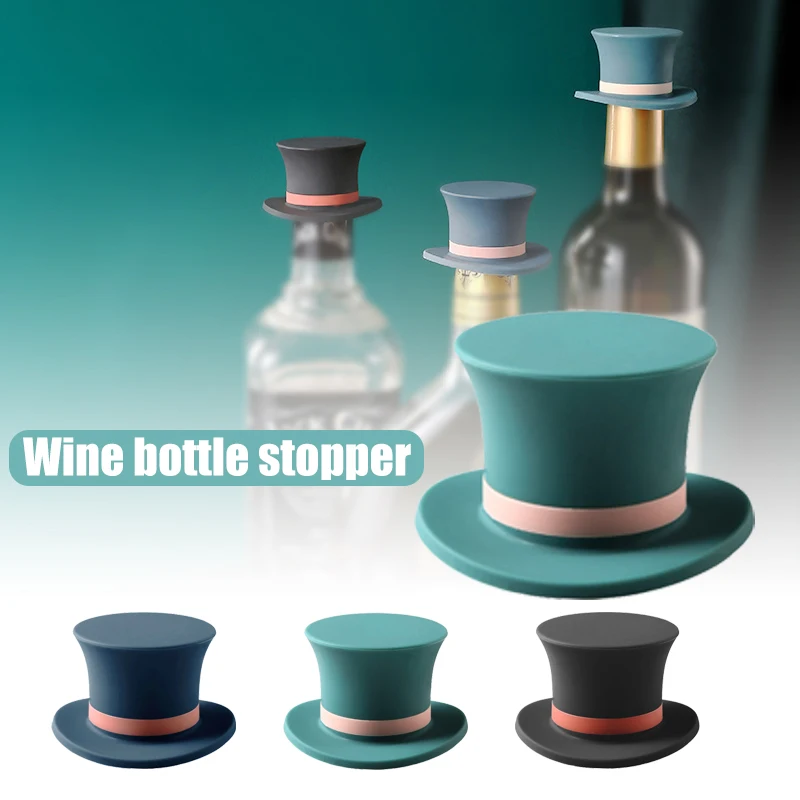 

Creative Wine Stopper Silicone Reusable Bottle Stopper Universal Top Hat Shaped Soft Corks Easy to Clean _WK