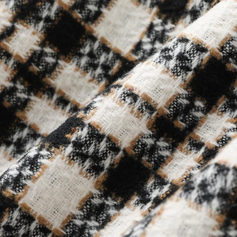 

SISPELL Print Plaid For Female Cloth Coat Lapel Collar Lantern Long Sleeve High Waist Slimming With Belt Women's Casual Coat New