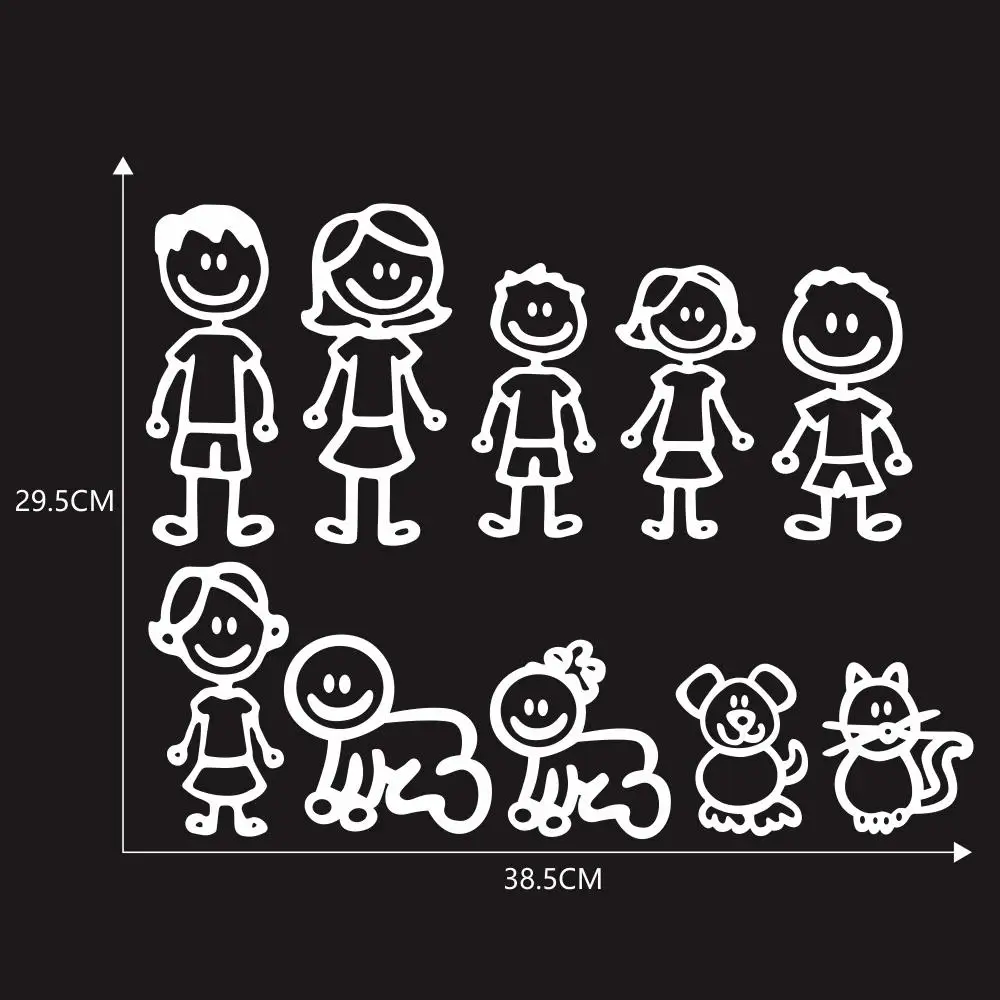DIY самоклеющиеся фигурки семейные наклейки высечки виниловая наклейка бампера