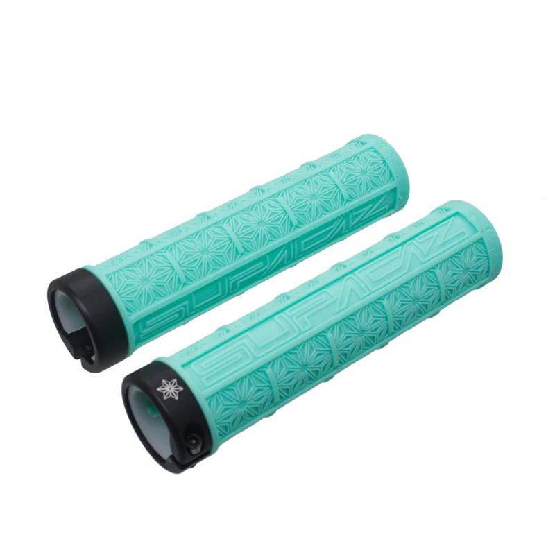 Light blue Supacaz MTB велосипедный руль набор силиконовых ручек для внедорожника односторонний замок амортизация анти-скольжение удерживающие ручки 9 цветов - Цвет: Light blue