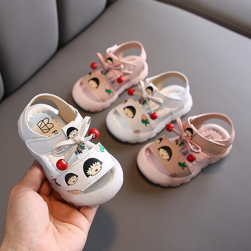 Сандалии с открытым носком для девочек босоножки принцессы на мягкой резиновой