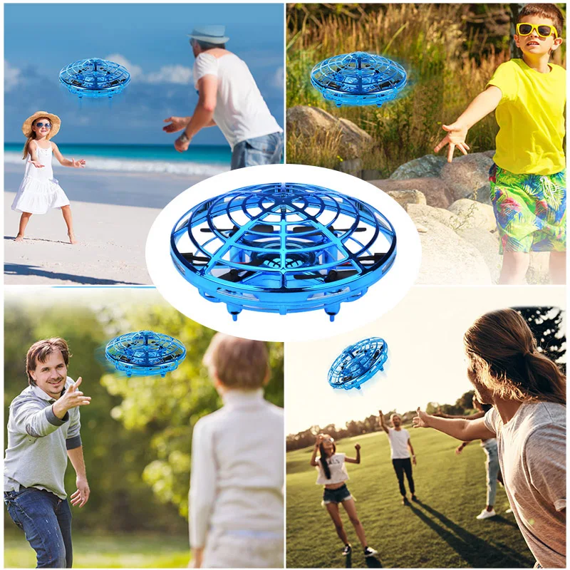 

360Mini Drone Smart UFO Aircraft for Kids Flying Toy RC Hand Control Gifts UK A