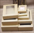 20 шт. DIY бумажная коробка с окном белыйчерныйкрафт-бумага подарочная коробка торт упаковка для свадьбы дома вечерние упаковка для кексов коробка