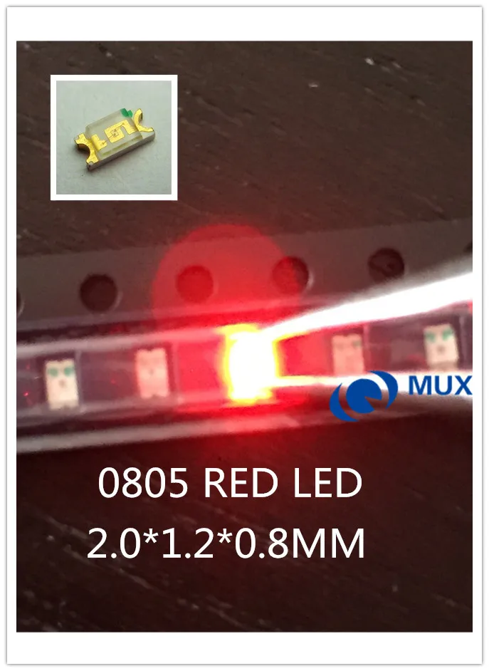 SMD СВЕТОДИОДНЫЙ 0805 (2012) Красный 100 шт. ультра яркий светильник светодиодный