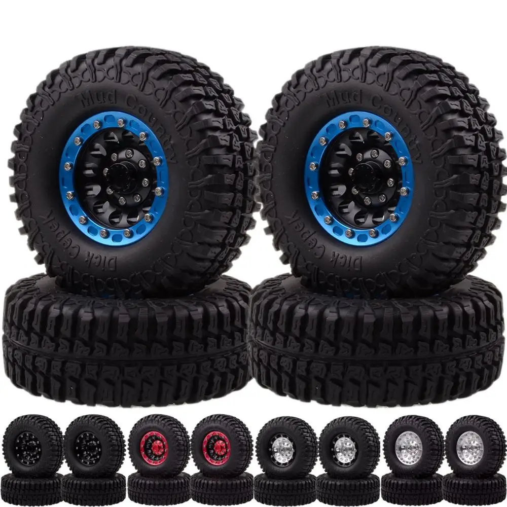 

1.9" Metal Wheel Rims 100mm Tyre Tires Complete Dick Cepek Mud Country RC CAR 1:10 1/10 Rock Crawler TRX4 Jimny