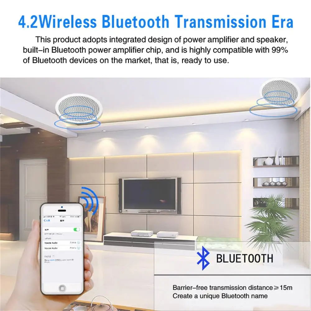 10 Вт Bluetooth мини-динамик потолочный домашний фон музыкальные системы активный динамик для умного дома аудио