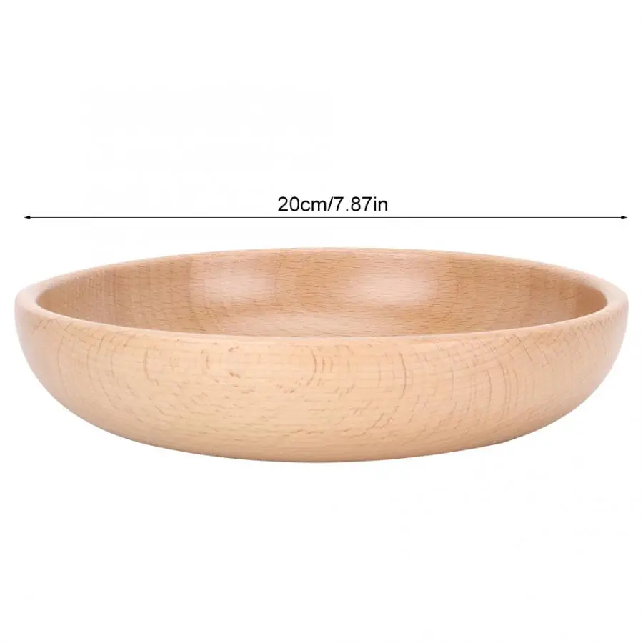 Поднос для сервировки чая и еды круглая деревянная тарелка 20 см из натурального